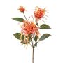 Dekorativ gren med krysantemum MIRANE, orange, 70cm