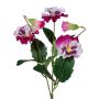 Dekorationsblomma, pensé MONDYL, med stjälk, cerise-vit, 25cm