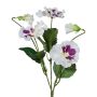 Dekorationsblomma, pensé MONDYL, med stödpinne, vit-lila, 25cm