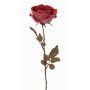 Konstgjord ros NAJMA, torkad look, antikröd-violett, 65cm, Ø10cm