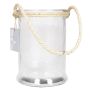 Lampskärm ZULAI i glas, med handtag, klar, 17cm, Ø12cm