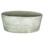 Oval keramikskål för orkidéer ADELPHOS, räfflad, vit-ljusgrå, 33x15x15cm