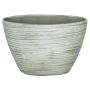 Oval keramikkruka för orkidéer ADELPHOS, räfflad, vit-ljusgrå, 32x14,5x22,5cm