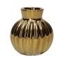 Keramikflaska OLLIVERA med räfflor, guldmetallic, 6,5cm, Ø6cm