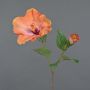 Konstgjord gren med hibiskusblomma OAHU med blommor, orange, 70cm, Ø16cm