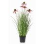 Konstgräs solhatt SHALLA med blommor, lila, 60cm