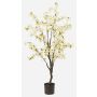 Konstgjord körsbärsblomstrande träd JANKFUN med blommor, konstgjord stam, vit, 135cm