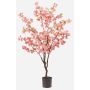 Konstgjord körsbärsblomstrande träd JANKFUN med blommor, konstgjord stam, rosa, 135cm