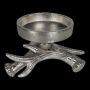 Ljusstake i form av hjorthorn LIBUSCHA i aluminium, silver, 8cm, Ø14cm