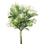 Dekorationsbunt med apelsinruta FERKAN med blommor, vit, 40cm