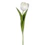Textilblomma tulpan TRIFT, vit-grön, 50cm, Ø4,5cm