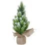 Konstgjord julgran PORI, frostad, naturfärgad jutesäck, 40cm, Ø20cm