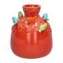 Ballongflaska BIRDIE i keramik, med 3D-fåglar, röd-blå-grön-orange, 16cm, Ø14cm