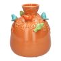 Ballongflaska BIRDIE i keramik, med 3D-fåglar, orange-blå-grön, 16cm, Ø14cm