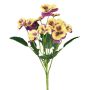 Konstblomma, pensé ZELKARO, med stödpinne, mauve-gul, 35cm