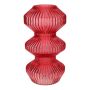 Glasvas LUCELLE med räfflor, körsbärsröd, 30cm, Ø16cm