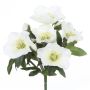 Plastblomma julros TRUNDE, med stödpinne, vit, 25cm