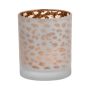 Votivglas SENGA, leopardmönster, mat guld, 12,5cm, Ø10cm