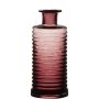 Dekorflaska i glas STUART med räfflor, cerise-klar, 21,5cm, Ø9,5cm