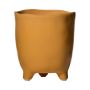 Blomkruka CATIA i keramik med fötter, orange-brun, 10cm, Ø12cm