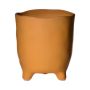 Blomkruka CATIA i keramik med fötter, orange-brun, 16cm, Ø15,5cm
