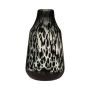 Blomvas RUSSELL, glas, leopardmönster, svart-beige-klart, 30cm, Ø17,5cm