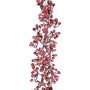 Dekorativ girland med snöbär ZENMIR, snötäckt, röd, 185cm, Ø25cm