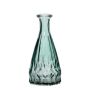 Flaskvas THIFFANY i glas, med räfflor, turkos-transparent, 14,5cm, Ø7cm