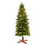 Smal konstgjord julgran OULU SPEED, LED-lampor, 180cm, Ø70cm