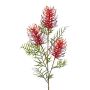 Konstgjord kvist av silverblad ZILFRA med blommor, röd, 85cm