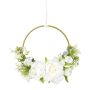 Konstblomsterkrans med pion och klockblomma KEFRO, vit, Ø25cm