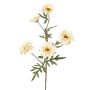 Dekorativ gren med krysantemum PRUDENCE, Eco Collection, krämgul, 75cm, Ø5-6,5cm