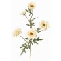 Dekorativ gren med krysantemum PRUDENCE, Eco Collection, krämgul, 75cm, Ø5-6,5cm