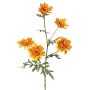 Dekorativ gren med krysantemum PRUDENCE, Eco Collection, gul-orange, 75cm, Ø5-6,5cm