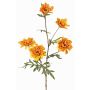 Dekorativ gren med krysantemum PRUDENCE, Eco Collection, gul-orange, 75cm, Ø5-6,5cm