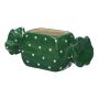 Krukor Bonbon AMIEL av keramik, med prickar, grön-vit, 20,5x8,5x8cm