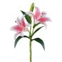Konstgjord gren med tigerlilja GRELFIN, cerise-vit, 40cm, Ø15cm