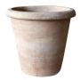 Blomkruka ELVORN, terrakotta, handgjord, patinerad, brun, 55cm, Ø58cm