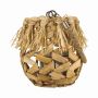 Naturfiberlykta NATASCIA, vattenhyacint, handtag, glasinsats, brun, 18cm, Ø14cm
