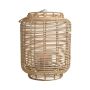 Naturfiberlykta AMBROSIA av rotting, handtag, glasinsats, beige, 52cm, Ø28cm