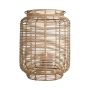 Naturfiberlykta AMBROSIA av rotting, handtag, glasinsats, beige, 60cm, Ø32cm