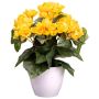 Konstgjord begonia SYLINA, vit dekorativ kruka, gul, 30cm