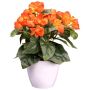 Konstgjord begonia SYLINA, vit dekorativ kruka, orange, 30cm