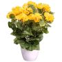 Konstgjord begonia SYLINA, vit dekorativ kruka, gul, 35cm
