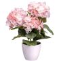 Dekorativ blomma hortensia SLORFIN i vit dekorativ kruka, rosa, 30cm