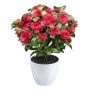 Konstblomma azalea WHENFA i vit dekorativ kruka, röd, 30cm