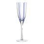 Champagneglas OCTAVIUS med ränder, blå-klart, 25cm, Ø7,5cm