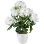 Konstgjord hortensia VITROS i dekorativ kruka, vit, 50cm