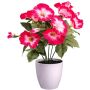 Konstblomma Petunia VALMAR i melamin-överkruka, cerise-vit, 30cm