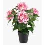 Konstgjord hortensia DORJA i dekorativ kruka, rosa, 40cm